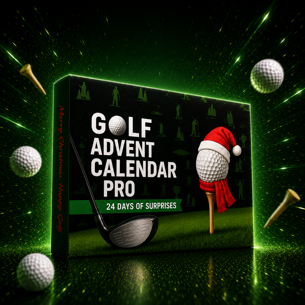 Golf advent calendar with numbered doors